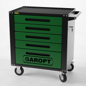 GTS5.green Тележка инструментальная Garopt 5 ящиков ЗЕЛЕНАЯ, центральный замок, увеличенные колеса, доводчики,  GAROPT Серия "Standart" GTS5.green Тележка инструментальная Garopt 5 ящиков ЗЕЛЕНАЯ, центральный замок, увеличенные колеса, доводчики,  GAROPT Серия "Standart"