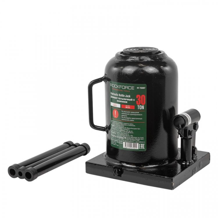 Домкрат бутылочный гидравлический "PROFI" 30т с клапаном на усиленной площадке 150х185мм(h min 262мм, h max 532мм)