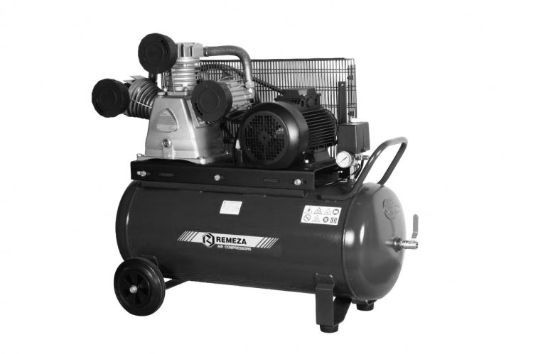 Компрессор поршневой 100.LB75 REMEZA (Белоруссия): 950 л/мин., 10 бар, ресивер 100 л., 5,5 кВт, 380В, габариты без упак. 1150x550x1150 мм, 143 кг. Компрессор поршневой 100.LB75 REMEZA (Белоруссия): 950 л/мин., 10 бар, ресивер 100 л., 5,5 кВт, 380В, габариты без упак. 1150x550x1150 мм, 143 кг.