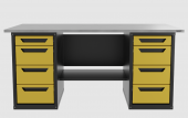 Верстак двухтумбовый 4 ящиков /4 ящиков, желтый 1800*700 GAROPT, GT1800Y4Y4.yell