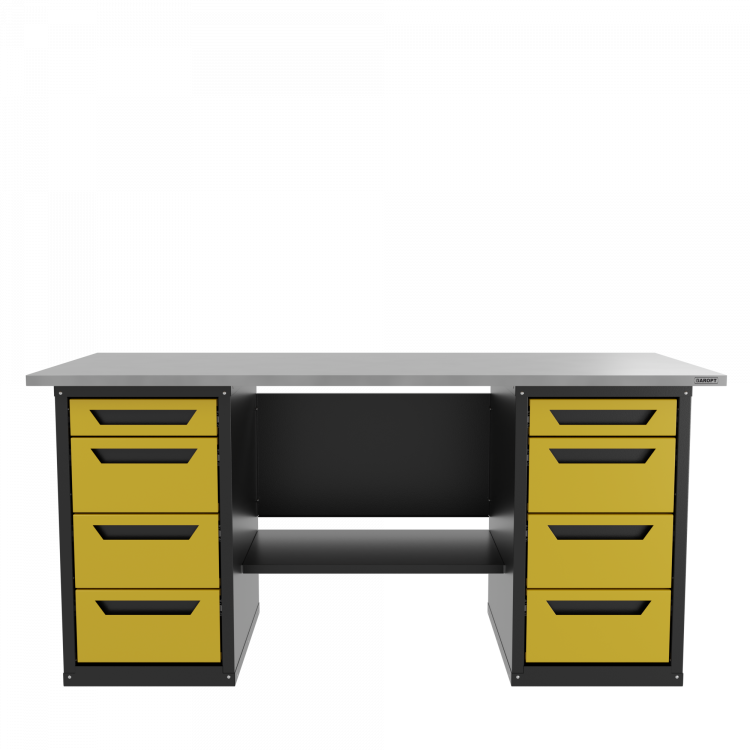Верстак двухтумбовый 4 ящиков /4 ящиков, желтый 1800*700 GAROPT, GT1800Y4Y4.yell