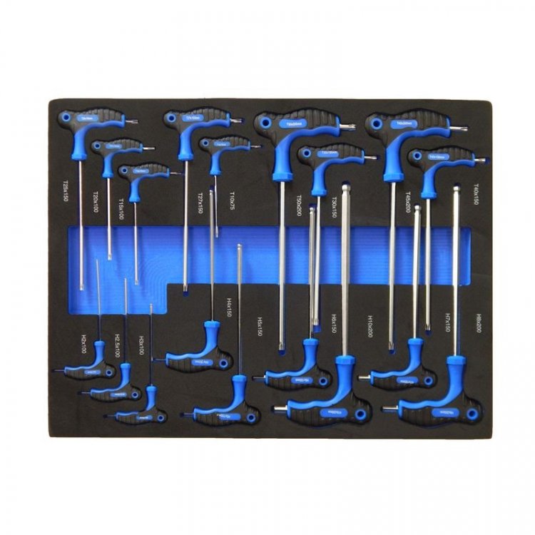 Ключи Г-образные комбинированные, набор 18пр. в ложементе