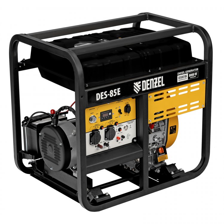 Генератор дизельный DES-85E, 8,5 кВт, 230 В, 16 л, электростартер// Denzel Генератор дизельный DES-85E, 8,5 кВт, 230 В, 16 л, электростартер// Denzel