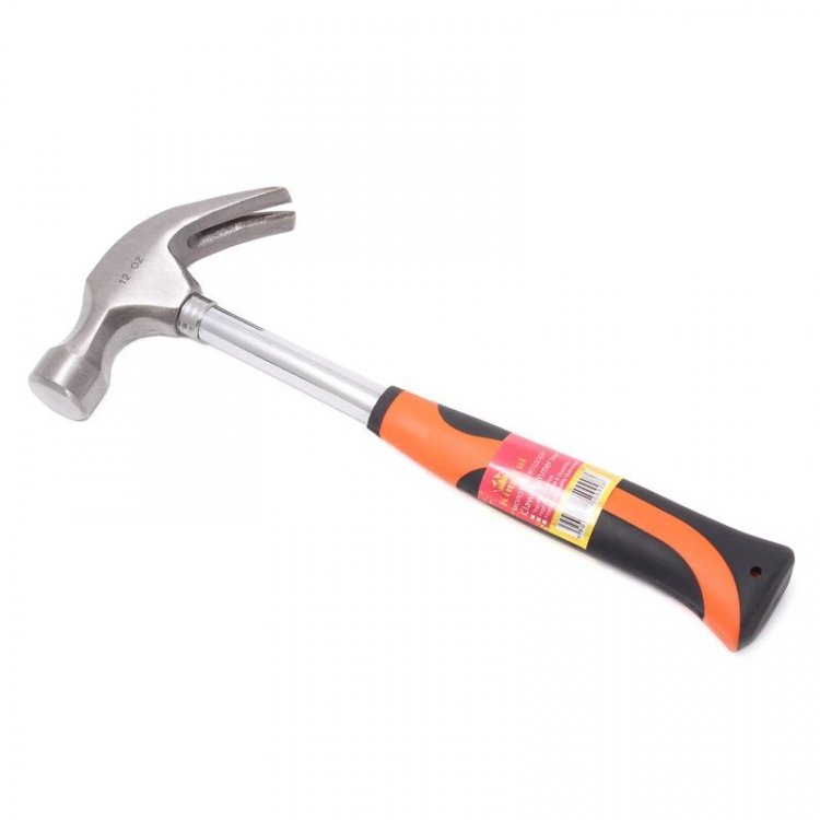 Молоток-гвоздодер с прорезиненной рукояткой 340гр. (L-280мм) Молоток-гвоздодер с прорезиненной рукояткой 340гр. (L-280мм)