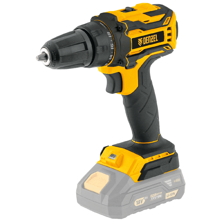 Дрель-шуруповерт аккумуляторная, бесщет. BLDL-18-0 Li-Ion, 18 В // Denzel