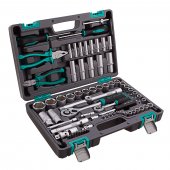 Набор инструментов 1/2", 1/4", CrV, пластиковый кейс 69 предм, Stels