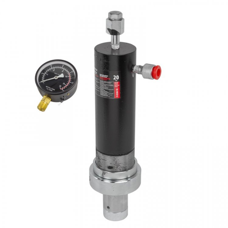 Цилиндр гидравлический с манометром 20т (ход штока: 145мм) Цилиндр гидравлический с манометром 20т (ход штока: 145мм)