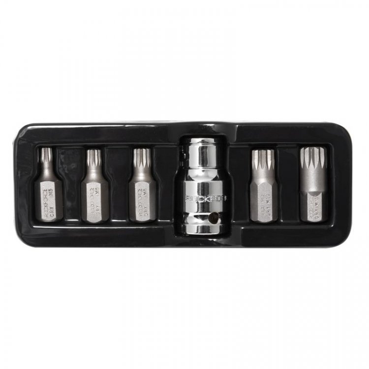 Набор бит SPLINE с битодержателем,6пр.1/2"(L:30мм;M5,М6,М8,М10,M12), в ложементе