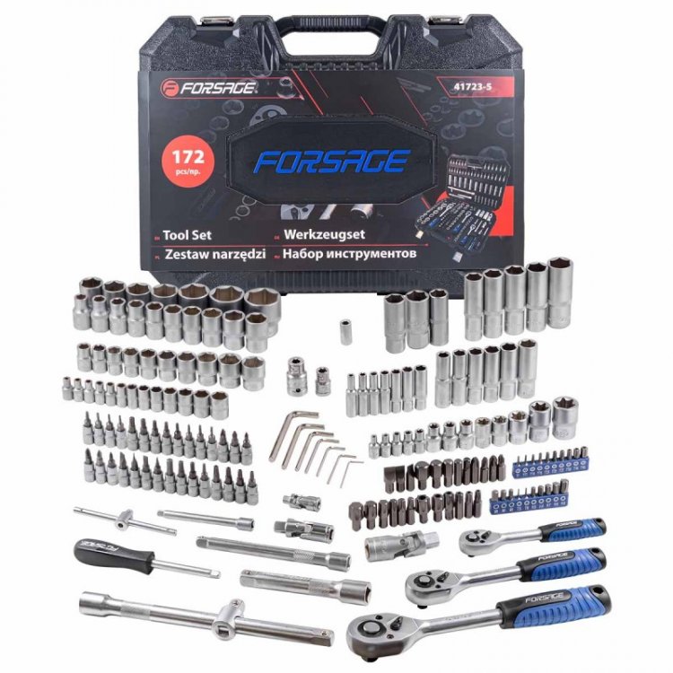 Набор инструментов 172пр. 1/4", 3/8", 1/2" (6гр.)(4-32мм)