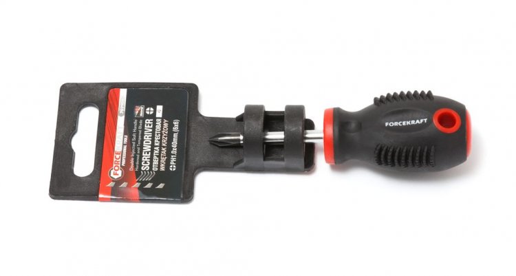 Отвертка крестовая магнитная "Profi" S2 PH1.0x40мм, на пластиковом держателе