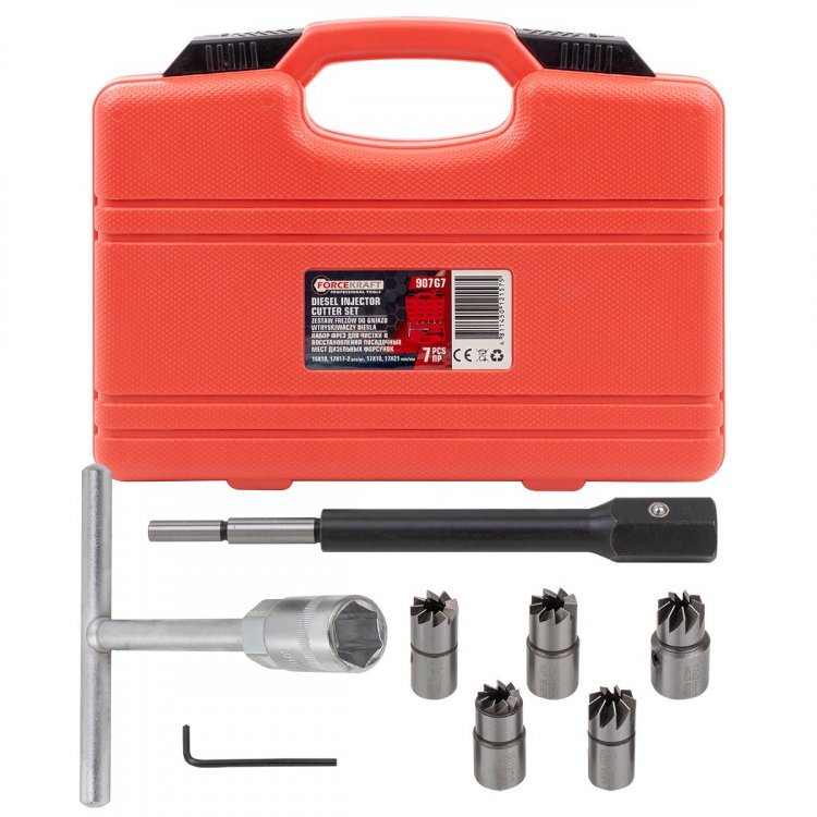 Набор фрез для чистки и восстановления посадочных мест дизельных форсунок, 7пр. Набор фрез для чистки и восстановления посадочных мест дизельных форсунок, 7пр.