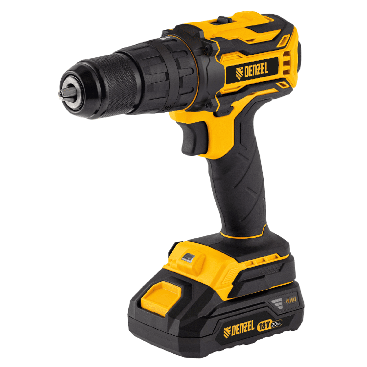 Дрель-шуруповерт аккумуляторная ударная бесщет CIDB-18-02, Li-Ion, 18 В // Denzel