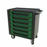 GTS6.green Тележка инструментальная Garopt 6 ящиков ЗЕЛЕНАЯ, центральный замок, увеличенные колеса, доводчики,  GAROPT Серия "Standart"