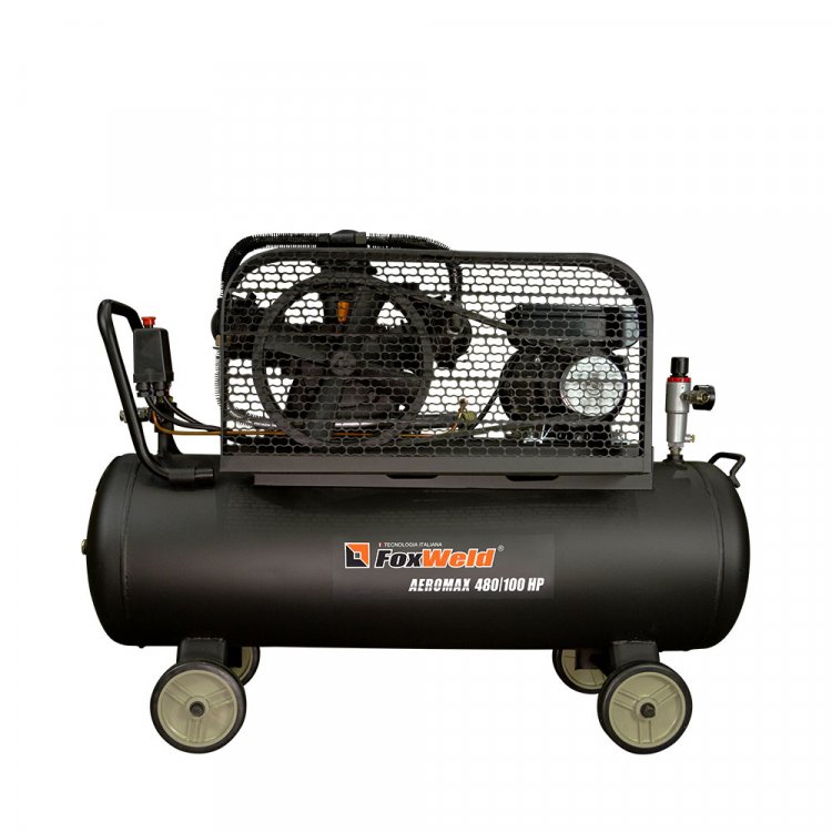 Компрессор масляный ременной AEROMAX 480/100 HP  -   Ременной, мощность 2.2кВт, 480л/мин, бак 100л (арт. 6796)