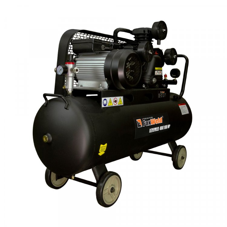 Компрессор масляный ременной AEROMAX 480/100 HP  -   Ременной, мощность 2.2кВт, 480л/мин, бак 100л (арт. 6796)