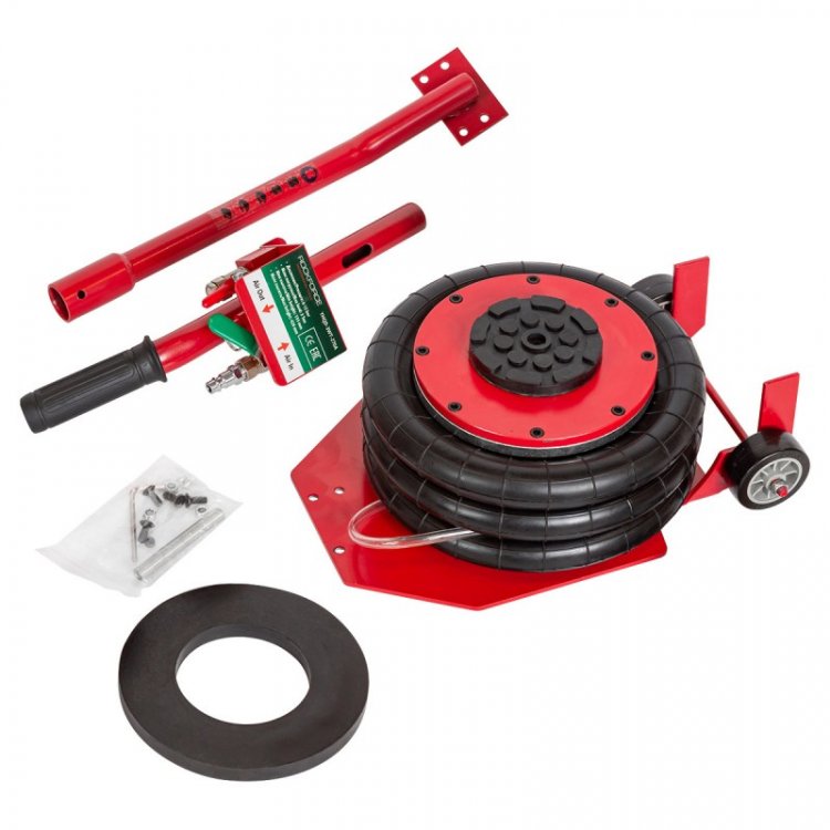 Домкрат подкатной пневматический 3т(6-12bar, h min 135мм, h max 420мм, 3 подушки, Ø270мм) Домкрат подкатной пневматический 3т(6-12bar, h min 135мм, h max 420мм, 3 подушки, Ø270мм)