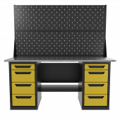 Верстак двухтумбовый 4 ящиков /4 ящиков с двумя экранами, желтый 1800*700 GAROPT, GT1800Y4Y4PP2.yell