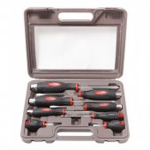 Набор отверток силовых магнитных "Profi",8пр.(SL:5.5х100,6.5х125,8.0х150,9.5х175,6.5х38мм; PH:1х75,2х38,2х100,3х125мм+магнит телескоп190-550мм)в кейсе