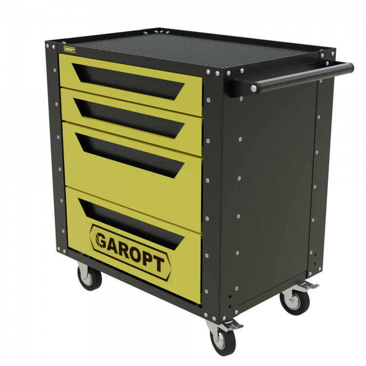 Gt4.yell Тележка инструментальная Garopt 4 ящика ЖЕЛТАЯ, Серия "Low-cost"