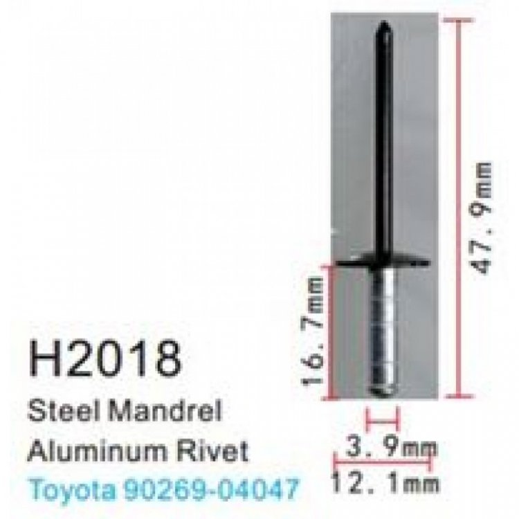 Клипса для крепления внутренней обшивки а/м Тойота металлическая (100шт/уп.)