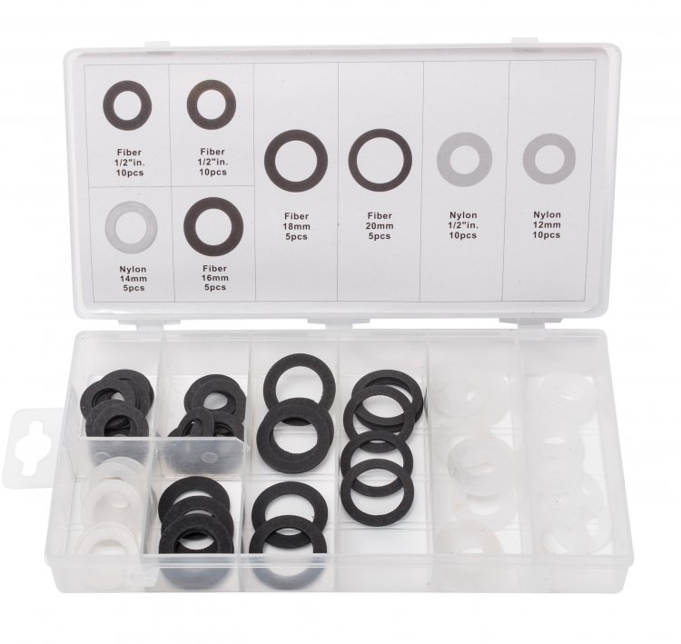 Набор пластиковых шайб для маслосливных пробок, 60пр., пластиковом органайзере