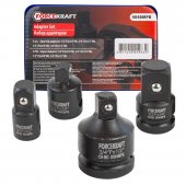 Набор адаптеров ударных 4пр(3/8"(F)x1/2"(M),1/2"(F)x3/8"(M),1/2"(F)x3/4"(M),3/4"(F)x1/2"(M)),в ложементе