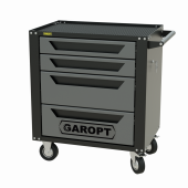 GTS4.grey Тележка инструментальная Garopt 4 ящиков СЕРАЯ, центральный замок, увеличенные колеса, доводчики,  GAROPT Серия "Standart"