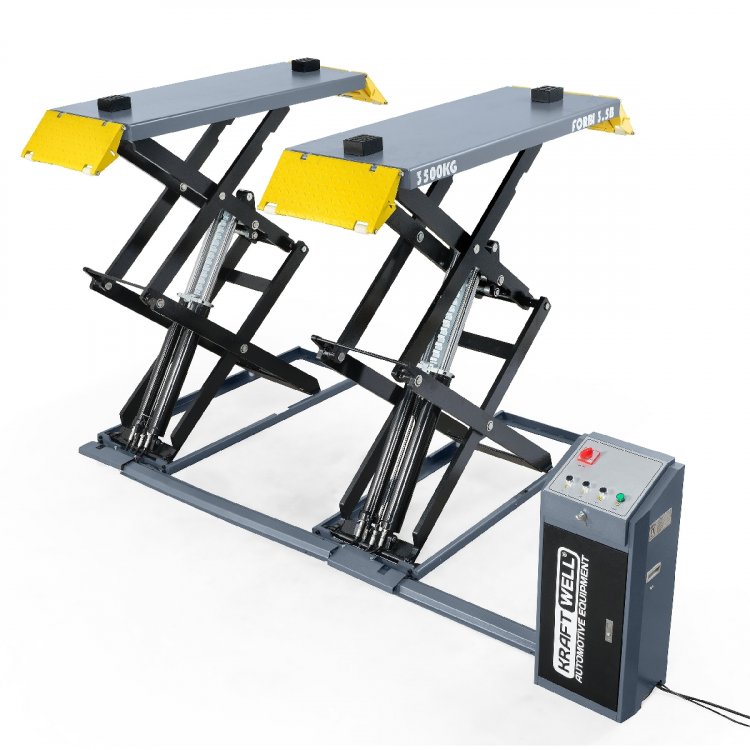 Подъёмник комплект ножничный г/п 3,5 т. низкопрофильный KraftWell арт. FORBI 3.5B
