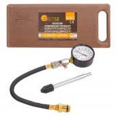 Индикатор компрессии бензинового двигателя Profi (0-21Bar, М14, М18 + жесткий прижимной адаптер-переходник) 3пр., в кейсе