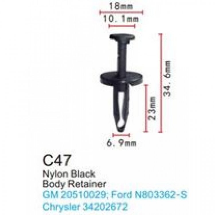 Клипса для крепления внутренней обшивки а/м GM пластиковая (100шт/уп.) Клипса для крепления внутренней обшивки а/м GM пластиковая (100шт/уп.)