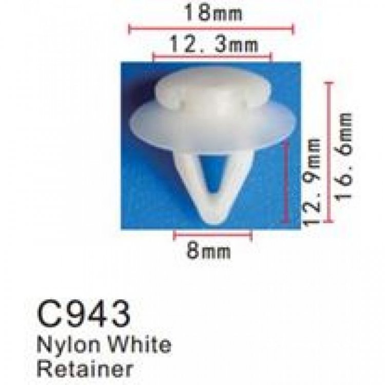 Клипса для крепления внутренней обшивки а/м Фольксваген пластиковая (100шт/уп.)