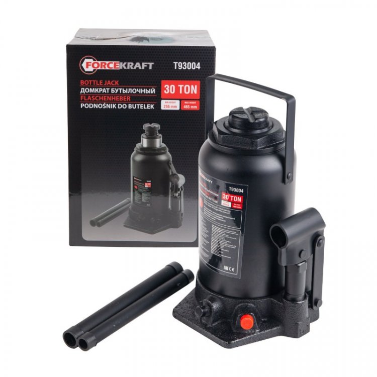 Домкрат бутылочный 30т  с клапаном(h min-255мм,h max-423мм) Домкрат бутылочный 30т  с клапаном(h min-255мм,h max-423мм)