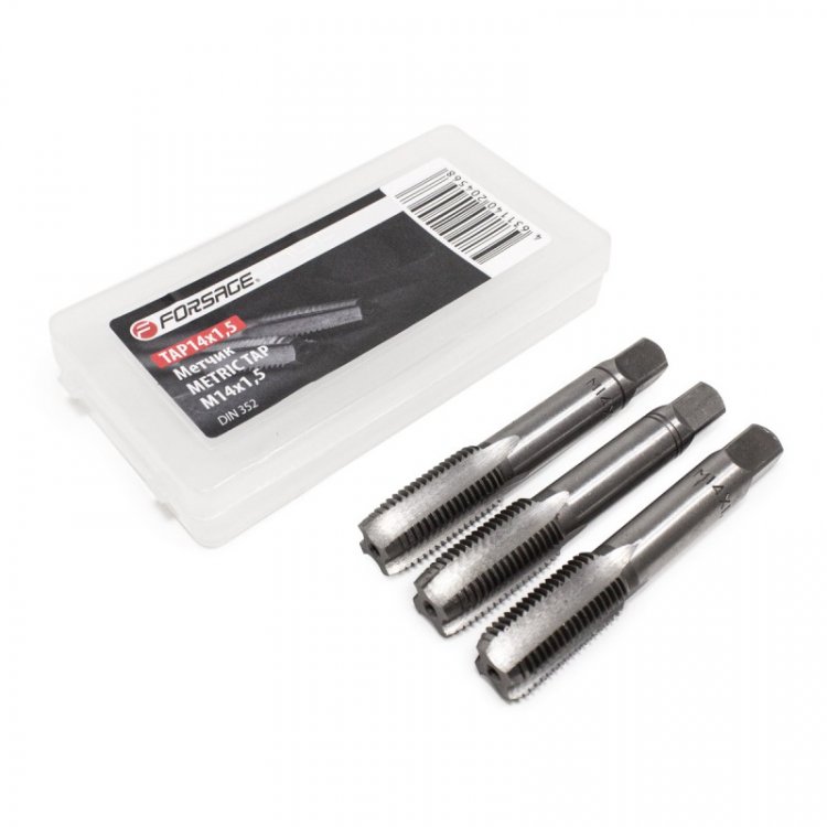 Метчик M14x1,5 (3шт),в пластиковом футляре Метчик M14x1,5 (3шт),в пластиковом футляре