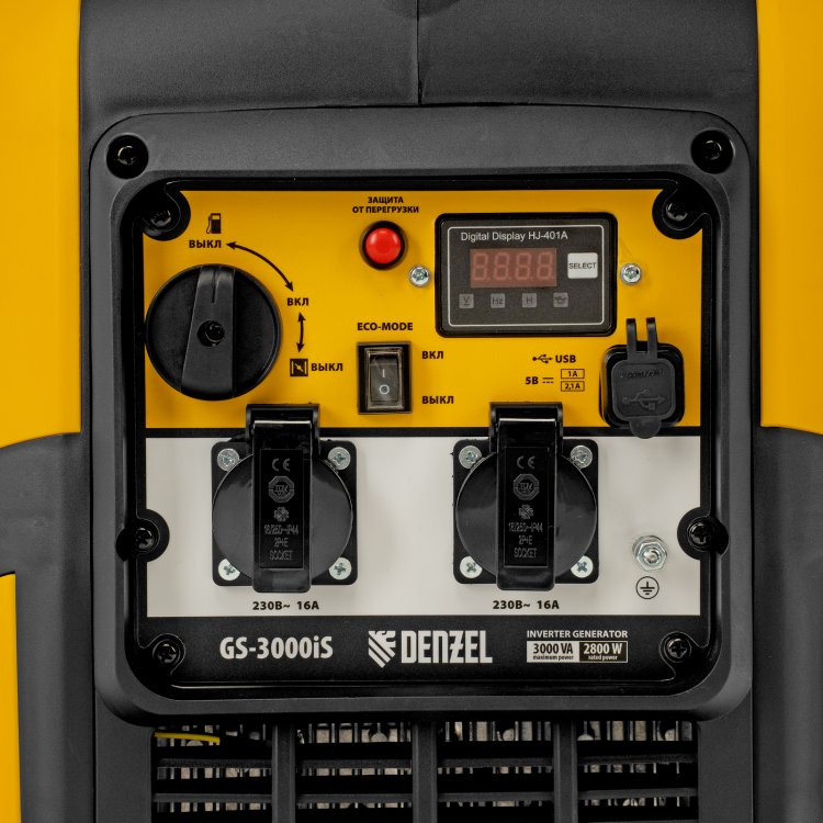 Генератор инверторный GS-3000iS, 3,0 кВт, 230 В, закрытый корпус, ручной старт// DENZEL Генератор инверторный GS-3000iS, 3,0 кВт, 230 В, закрытый корпус, ручной старт// DENZEL