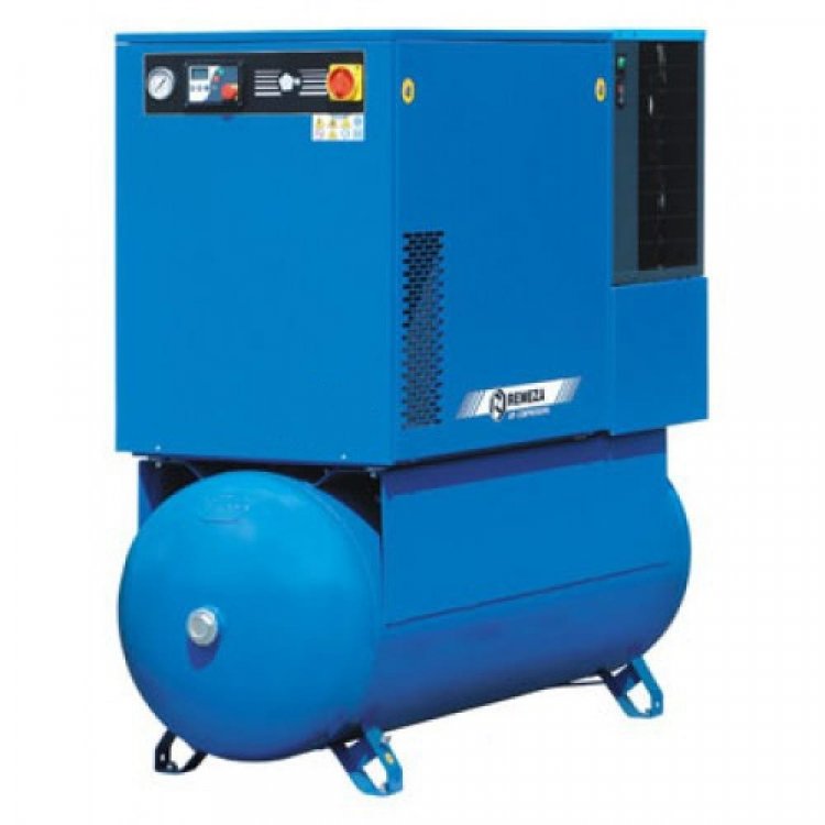 Винтовой компрессор ВК15Е-10-500Д, ресивер 500 литров , производительность 1400л/мин,  рабочее давление 10 бар, мощность двигателя 11кВт, вес 505 кг, габариты 2015x750x1585мм. REMEZA, Республика Беларусь