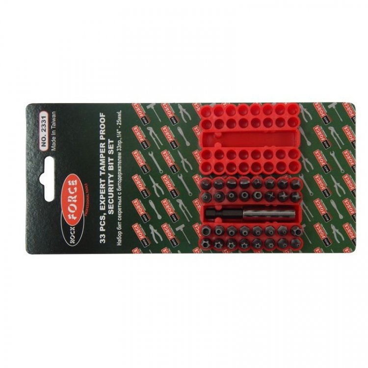 Набор бит секретных с магнитным битодержателем 33 пр. 1/4",в блистере