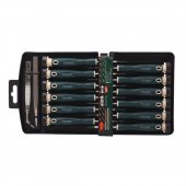 Набор отверток ювелирных с пинцетами 14пр.(SL: 1.5, 2.0, 2.5 PH: 00, 0 ,1 TORX: T5, T6, T7, T8, T9, T10), в пластиковом держателе