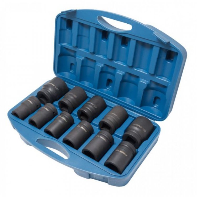Набор головок ударных глубоких 11пр, 1", 6гр(22,24,27,30,32,33,34,36,38,41,46) в кейсе Набор головок ударных глубоких 11пр, 1", 6гр(22,24,27,30,32,33,34,36,38,41,46) в кейсе