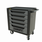 Тележка инструментальная Garopt 5 ящиков СЕРАЯ, центральный замок, увеличенные колеса, доводчики,  GAROPT Серия "Standart"