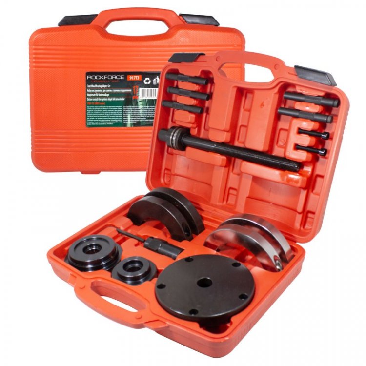 Съемник ступичных подшипников в комплекте с оправками VW Transporter (T5), Touareg, Multivan (85мм), в кейсе