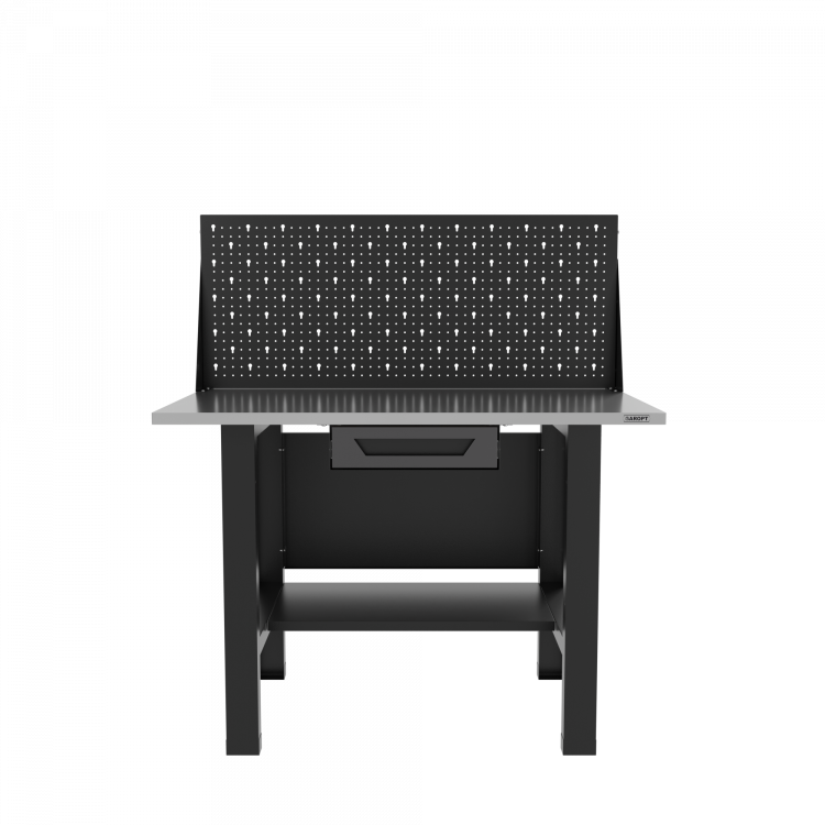 Верстак бестумбовый с ящиком и экраном, серый/ Стол для слесарных работ 1200*700 GAROPT, Gt1200STY1PP.grey