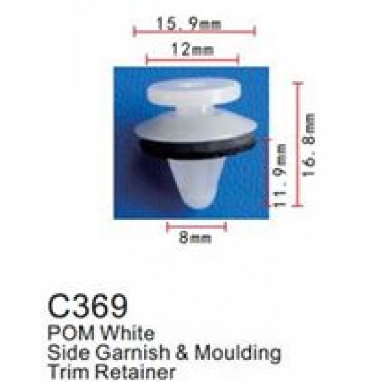 Клипса для крепления внутренней обшивки а/м Мазда/ Мерседес/ Митсубиси пластиковая (100шт/уп.)