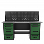 Верстак двухтумбовый 4 ящиков /5 ящиков с экраном 1800*700 зеленый GAROPT, GT1800Y4Y5PP.green