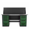 Верстак двухтумбовый 4 ящиков /5 ящиков с экраном 1800*700 зеленый GAROPT, GT1800Y4Y5PP.green