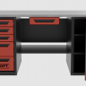 Верстак с ящиком двухтумбовый дверь/5 ящиков, красный 1800*700 Garopt, GT1800DY1Y5.red