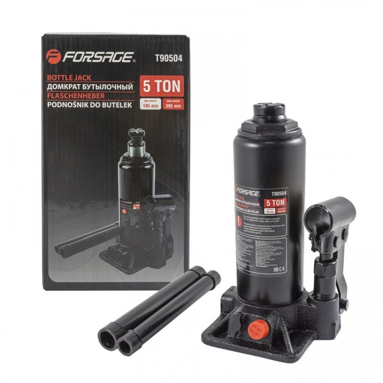 Домкрат гидравлический бутылочный, 5т (с предохранительным клапаном, минимальная высота: 185 мм, ход штока: 115 мм, ход винта: 60 мм, максимальная выс Домкрат гидравлический бутылочный, 5т (с предохранительным клапаном, минимальная высота: 185 мм, ход штока: 115 мм, ход винта: 60 мм, максимальная выс