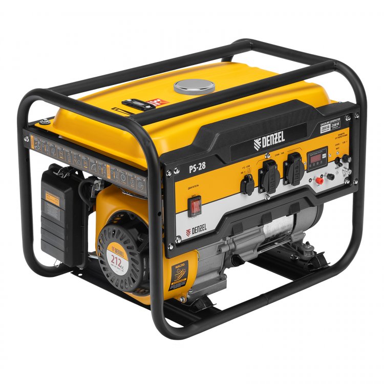 Генератор бензиновый PS-28, 2,8 кВт, 230В, 15л, ручной стартер// Denzel Генератор бензиновый PS-28, 2,8 кВт, 230В, 15л, ручной стартер// Denzel
