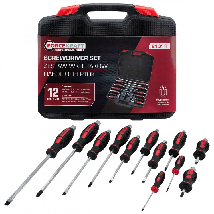 Отвертки ударные, набор 12пр.