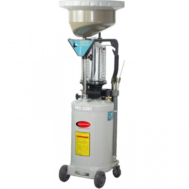 Установка пневматическая для удаления отработанного масла перекатная с индикатором заполнения (бак-90л,предкамера-11л, воронка-20л,6 щупов,max t-60гр)