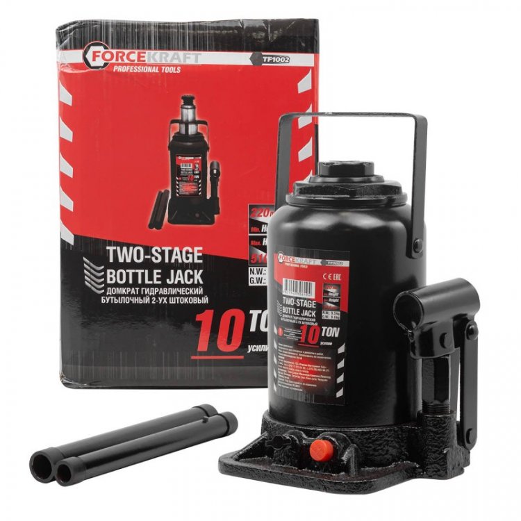 Домкрат бутылочный двухштоковый 10тс клапаном (h min-220мм, h max-510мм, ход штока-230мм, ход винта-60мм) Домкрат бутылочный двухштоковый 10тс клапаном (h min-220мм, h max-510мм, ход штока-230мм, ход винта-60мм)